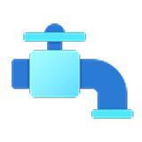 Icono de grifo representando servicios de fontanería e instalaciones de agua y gas